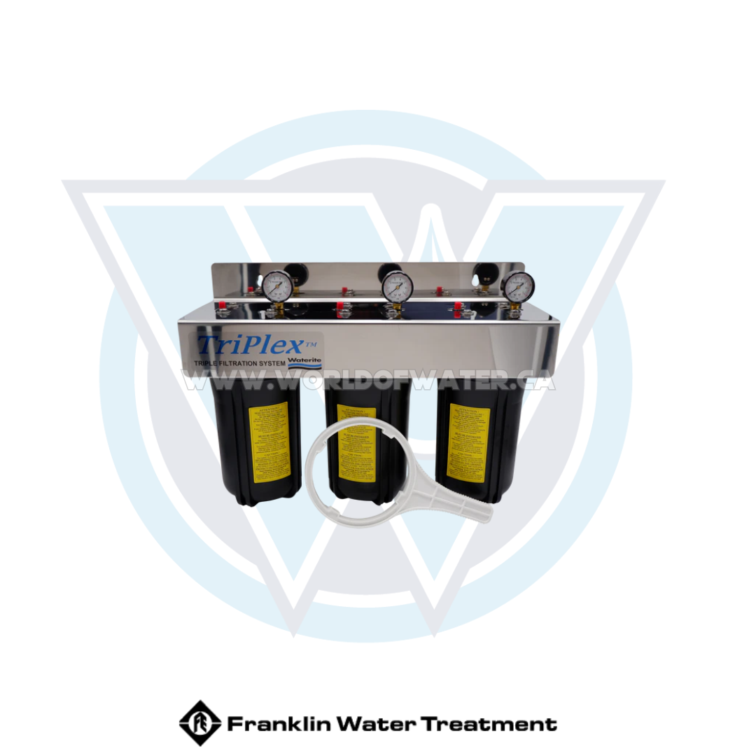 Featured image for “TriPlex Triple Stage Filtration With Gauges, 10" Housings W/ 1" I/O: FSBB10310”